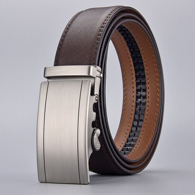 Neue Herren Gürtel Automatik Schnalle Echtes Leder Herrengürtel Ratchet Jeans AU