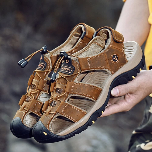 Sandalias de senderismo aventurero para hombre punta cerrada al aire libre playa deporte pesca zapatos - Imagen 63 de 69