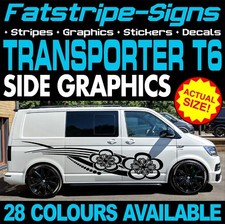 to fit VW TRANSPORTER T6 GRAPHICS STICKERS STRIPES DECALS DAY VAN CAMPER SWB LWB