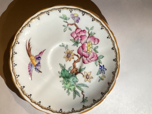 Vintage Tuscan England Hand Painted Birds Rose Vines Grapes Saucer Only - Picture 4 of 5