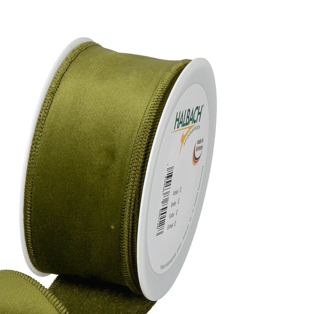 Christmas Velvet Fabric Ribbon 50mm x 8m Green