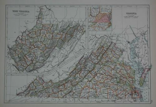 Virginia Antique Original Antique North America Maps & Atlases