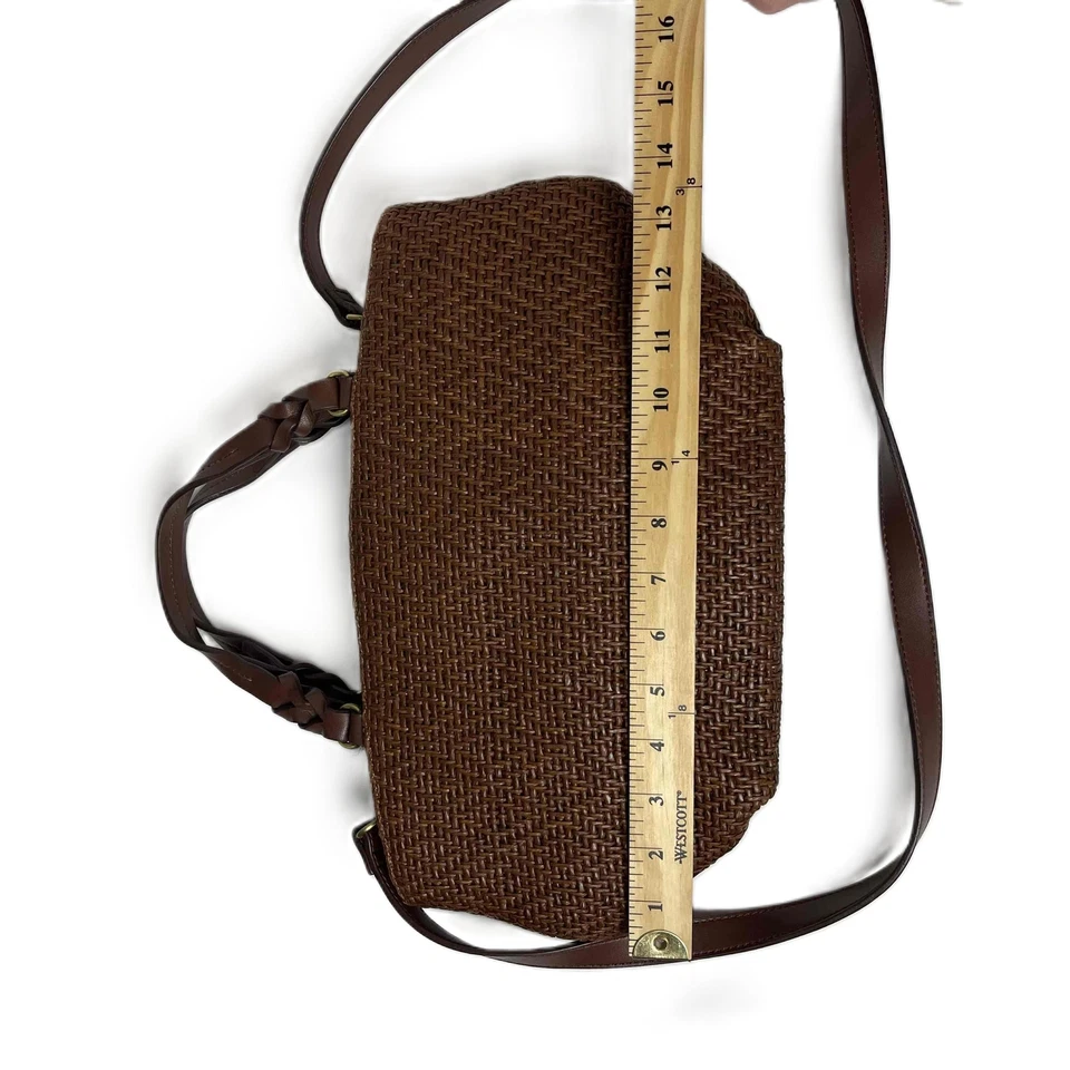 Bolso Bandolera Tejido Marrón De Colección Fossil Para Mujer Dos Asas Talla OS Foto 4 de 4