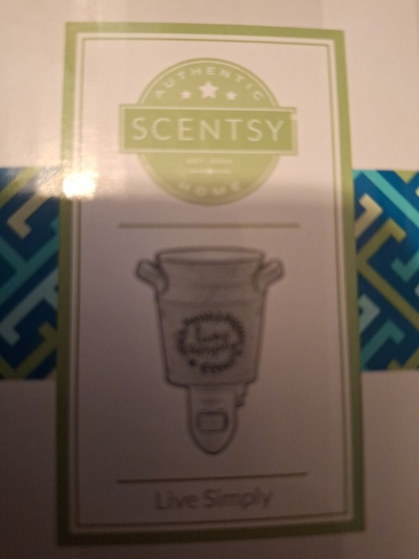 Scentsy “Live Simply” Candle Melts Electric Warmer,  Milk Jug Rustic Country NIB