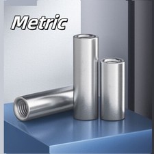 M8 M10 -M16 Female Threaded Sleeve Rod Bar Stud Round Connector Nut Bolt Fixings