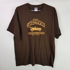 Gildan Camel Towing Shirt Mens L Brown Roadhead Service Novelty Graphic Tee