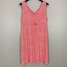 Fresh Produce V-Neck Midi Dress Women  s Size L Floral Stretch Knit Tie Waist