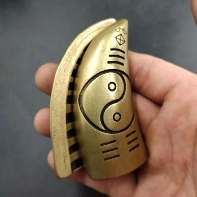 7cm Bronze Sheep Horn Holy Grail Wishing Bamboo Shoot Cup Divination Tool