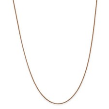 14k Rose Gold 1mm Solid Plain Box Link Chain w/ Lobster Clasp 16" - 30"