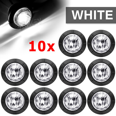 10stk Rund DRL LED Begrenzungsleuchte Positionsleuchte 12V 24v Anhänger LKW Weiß