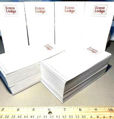 RARE!!   LOT OF 100   VINTAGE ECONO LODGE NOTEPADS HOTEL MOTEL DESK WRITING PADS