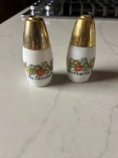 VTG 1970s Gemco Spice of Life Salt & Pepper Shakers Corning Ware Matchables