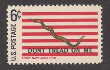 DON'T TREAD ON ME - EARLY U.S. FLAG - U.S. POSTAGE STAMP - MINT CONDITION