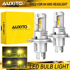 AUXITO 9003 H4 LED Headlight Bulbs Kit High Low Beam Amber Yellow 3000K Lamp 2x