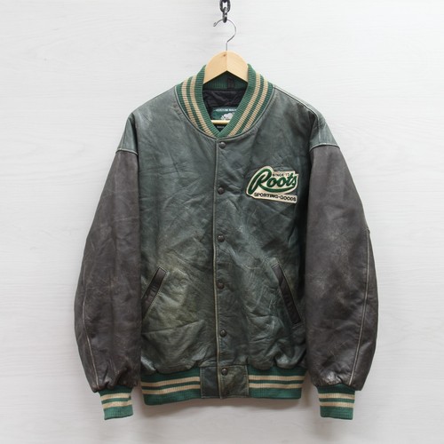 Tough Roots Leather Varsity Jacket Sz 