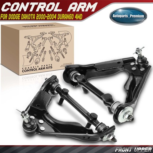 Pair Front Upper Control Arms w/Ball Joints + Outer Tie Rods + Lower