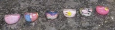 Set of 6 Resin Murano Style Childs Rings Different Colours, Patterns.