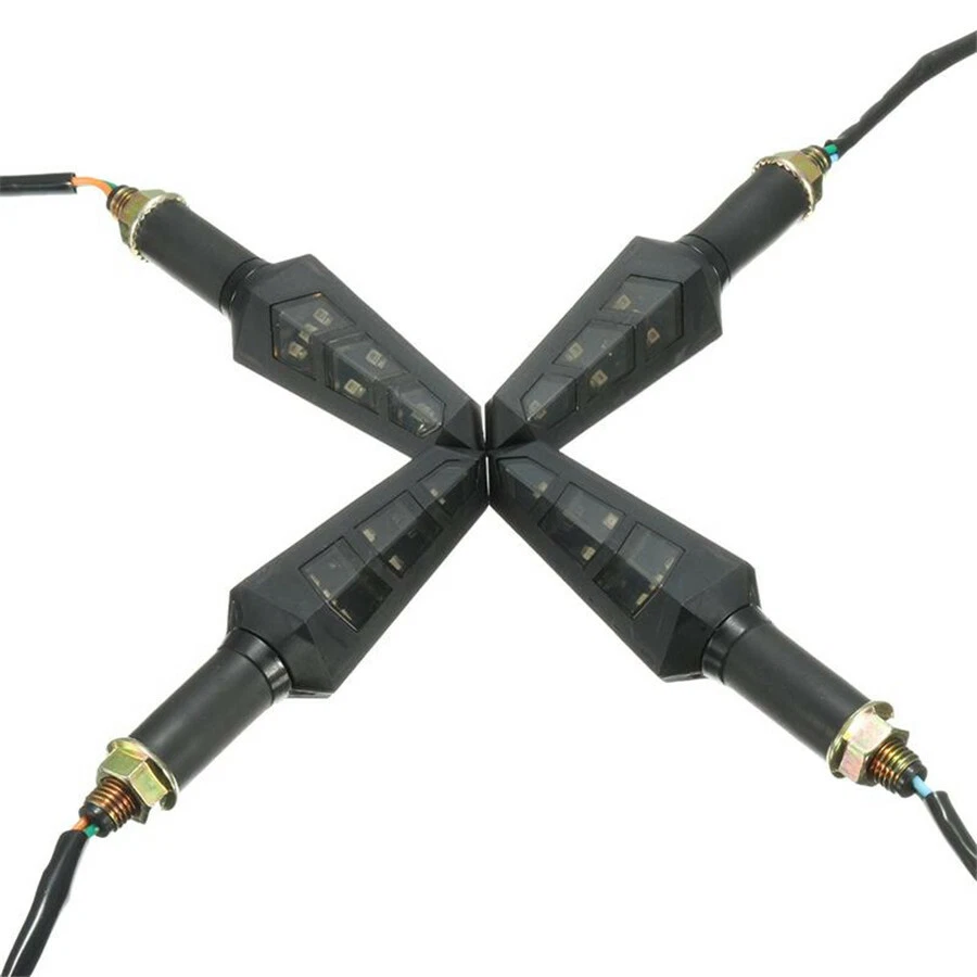 4 Piezas Ámbar 12V 6LED Motocicleta ATV Lente Humo Señal de Giro Luces Indicadora Lámpara Foto 2 de 4