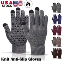 Winter Knit Anti-Slip Gloves Warm Touch Screen Full Finger Gloves Men Women USA