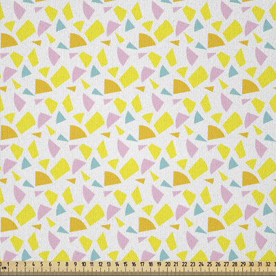 Modern Microfaser Stoff als Meterware Abstrakte Polygon Funky Forms