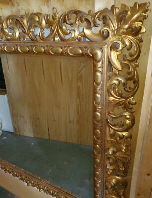 Louis XV Large Giltwood Mirror c1860's (HENRI II STYLE). Gorgeous carving CRATED