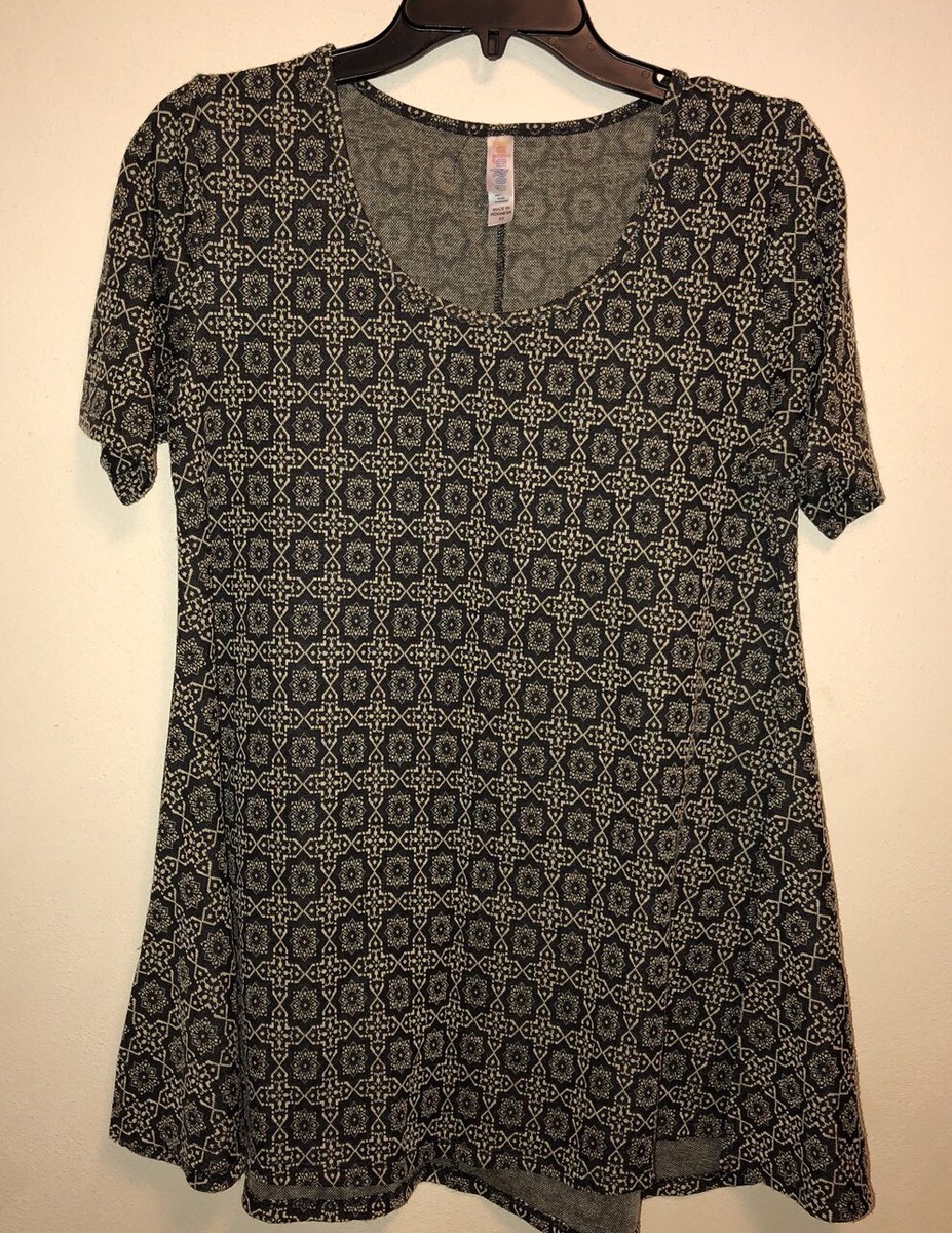 ハル専用 LuLaRoe Perfect T Gray White Textured Diamonds blouse Sz XS Flare