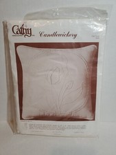 Candlewickery Pillow Kit By Cathy Needlecraft CW Tulip 7824 Vintage Made in USA