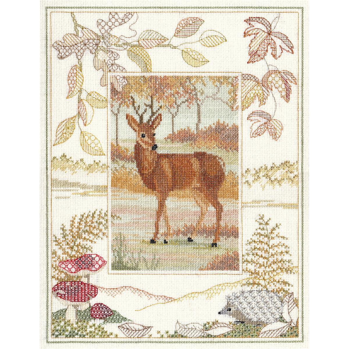 Bothy Threads counted cross stitch Kit ""Wildlife - Deer"", 26.9x34.2cm, DWWIL2