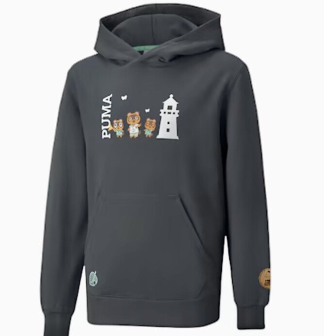 ⭕️ PUMA Animal Crossing New Horizons Kids' Youth Hoodie - Size (M) Phantom  Black | eBay