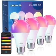 4x Lepro B1 AI Smart Bulb, E27 Wifi Bulb, Music Sync, Voice Control, 806lm