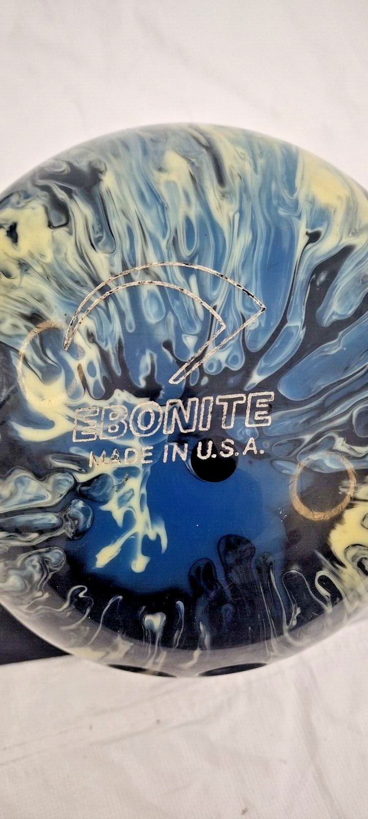 Vintage Ebonite Zoom Glow USED 8 lb Bowling Ball Purple Turquoise Youth