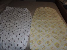 Baby crib sheets vintage one is disney Minnie mouse and one is bunnies