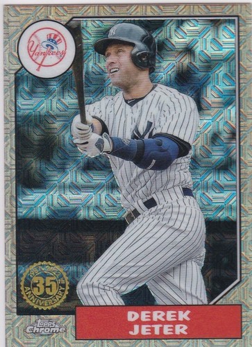 DEREK JETER New York Yankees Baseball Card TOPPS CHROME 1987 DESIGN ...