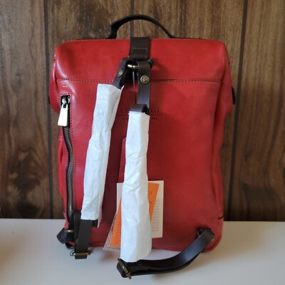CHIARUGI Italian Red Leather Backpack Travel Bag Daypack CHIARUGI Italian Red Leather Backpack Travel Bag Daypack | eBay main image 3