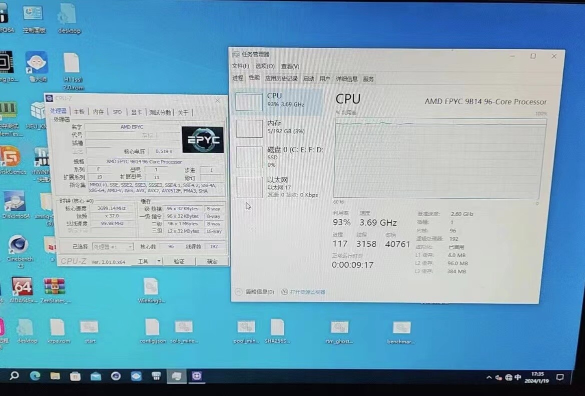 Supermicro H13SSL-N+AMD EPYC Genoa 9B14 96 core 192wire 2.60 Supermicro H13SSL-N+AMD EPYC Genoa 9B14 96 core 192wire 2.60