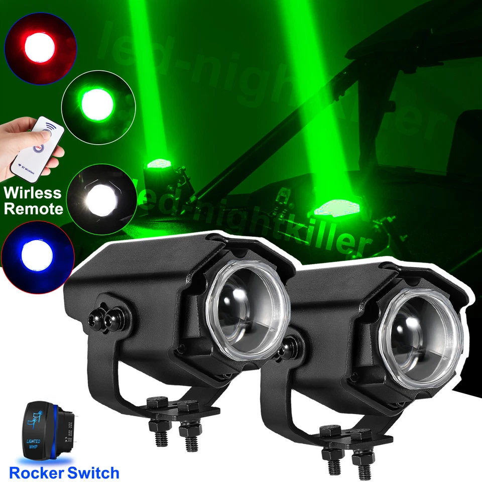 2X Controle Remoto para Polaris RZR PRO XP 4 1000 Whipless Laser Fat RGB LED Whip Lights - Imagem 3 de 4
