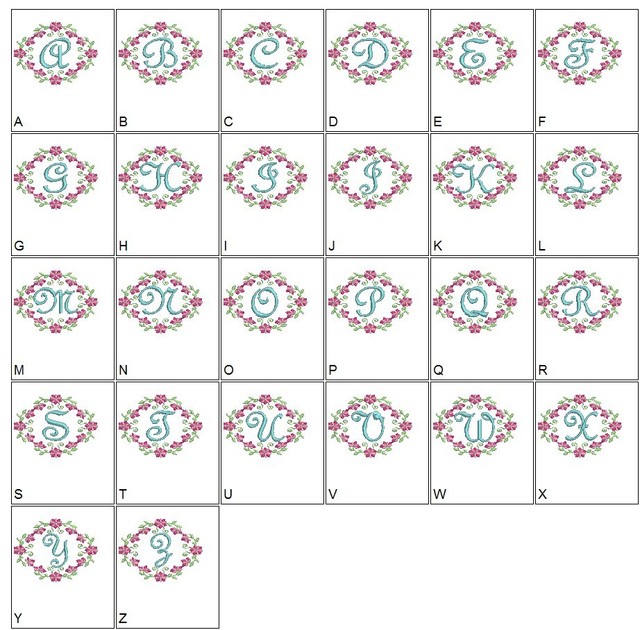 Machine Embroidery Fonts Designs Floral Fancy Frame Brother Bernina