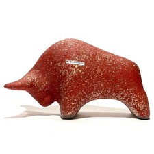 Volcanic Molten Red Bull by OTTO KERAMIK German Pottery Ceramic Sculpture NEW