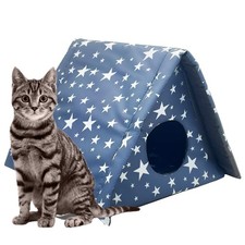 Stray Cats Shelter, Waterproof Outdoor Cat House Foldable Warm Pet Cave for W...