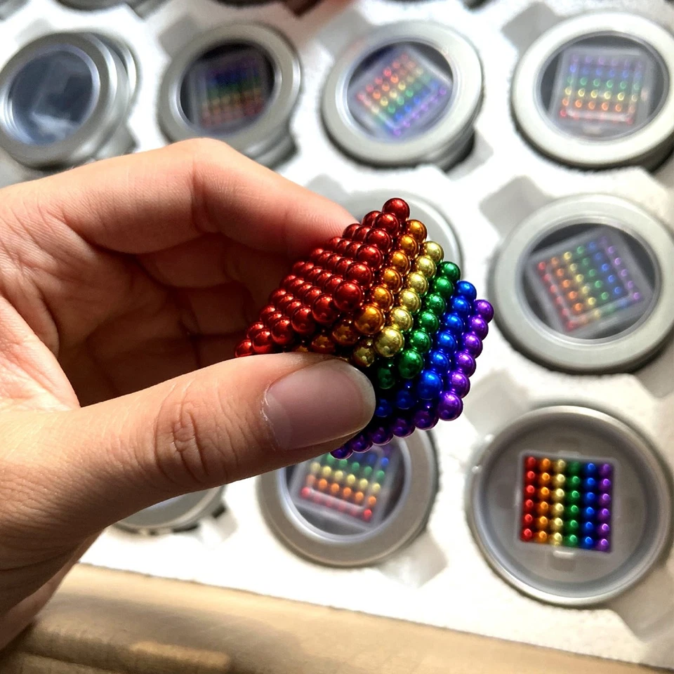 216 Tlg Magnet Neodym kugeln Technik Gadget Anti Stress Kugeln 5mm Magnete Bunt - Bild 4 von 4