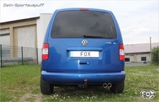 	Fox Edelstahl Racing-Komplettanlage ab Kat VW Caddy 3 2x80mm + Absorber