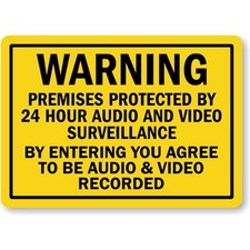 Premises Protected Video Surveillance Aluminum Weatherproof Sign c01364