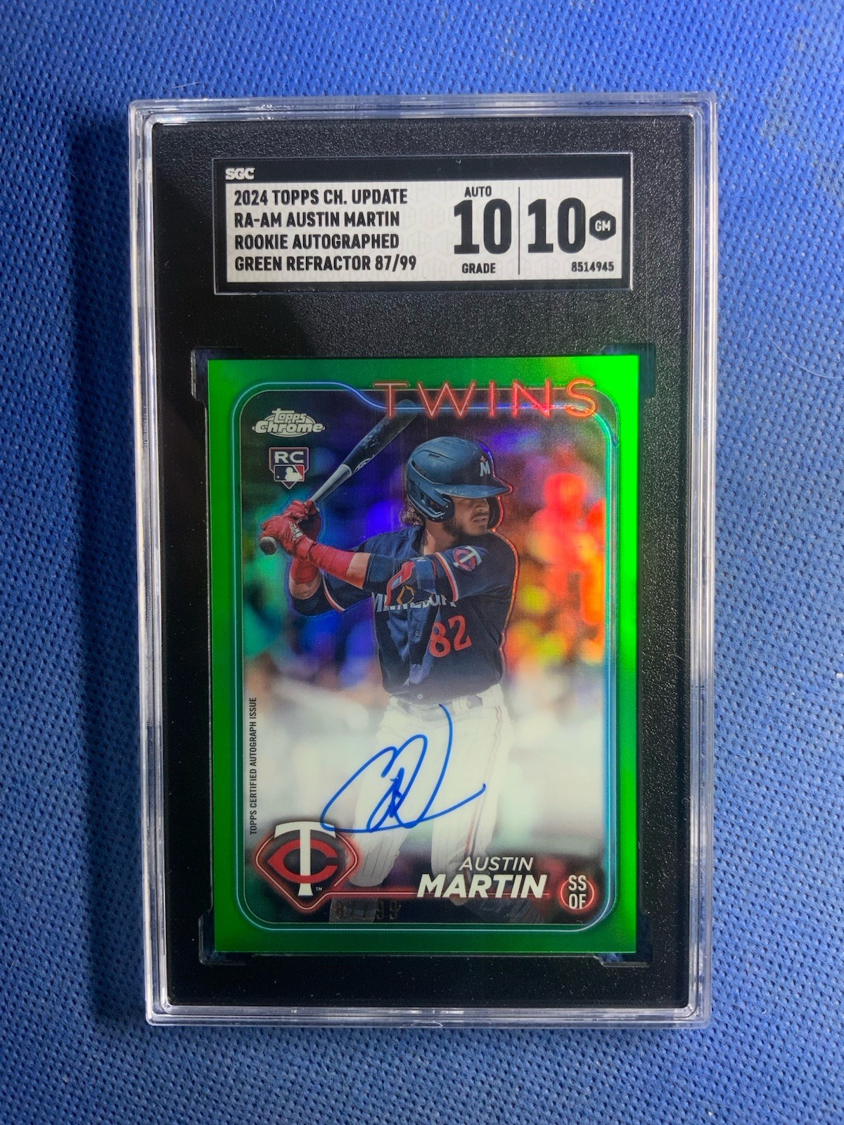 2024 Topps Chrome Update #RA-AM Austin Martin Auto Green Refractor /99 SGC 10/10