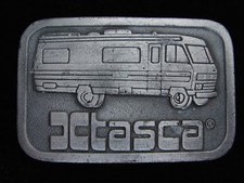 QG09114 VINTAGE 1970s  ITASCA  RV  MOTORHOME COMPANY PEWTER BELT BUCKLE