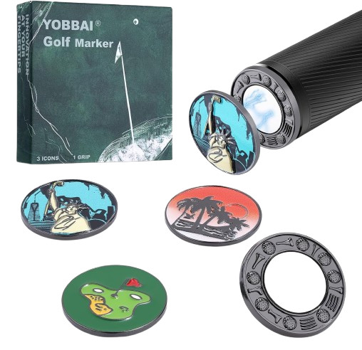 Golf Ball Marker Set with Magnetic Putter Grip Mount Golf Accessories for Men...