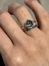 14 K Yellow Gold Sirciam Blue Sapphire Ring orginally 2,640