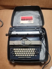 VTG Adler Satellite T-A Electric Typewriter Blue W/Case Tested Works Need Ribbon thumbnail
