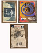 Apollo 11 1969 Newspaper TIME Magazine Lot Miami Herald Moon Landing Set