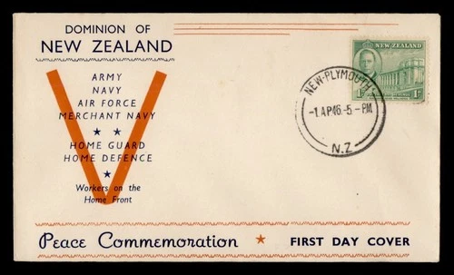 DR WHO 1946 NEW ZEALAND FDC PEACE ISSUE CACHET M70572