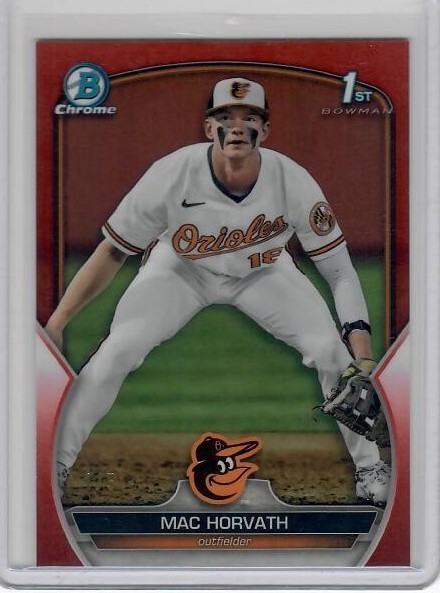 2023 Bowman Chrome Draft Mac Horvath 1st Bowman Auto True Red Refractor /5